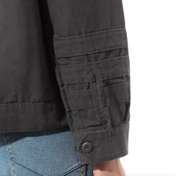 VANS Womens Size VN0A4SCK1O7 Sophie Jacket Asphalt Gray 100% Cotton Canvas Shirt - Picture 5 of 7
